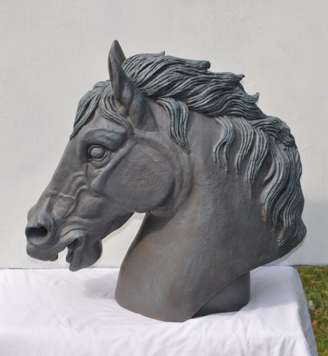 Le cheval de guerre 雕塑, 17.3x15.9 in