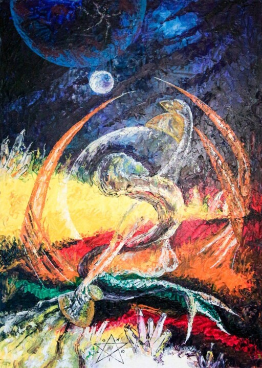 Night Daemon 绘画, 27.6x19.7 in