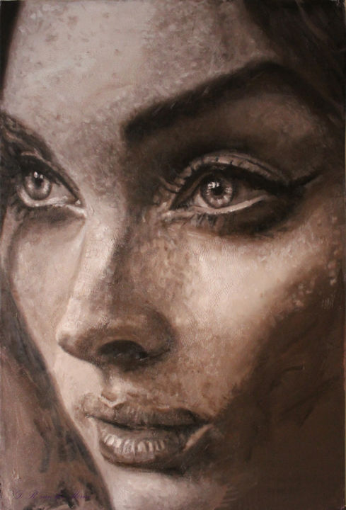 Картина под названием "closeup-portrait.jpg" - Dr Van Der Merwe, Подлинное произведение искусства, Масло