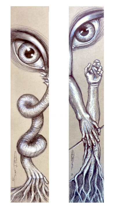 in oculo et in manu & Vigilate prosilit venis cruo 图画, 10.2x2.4 in