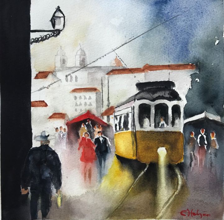 Tram 绘画, 9.8x9.8 in