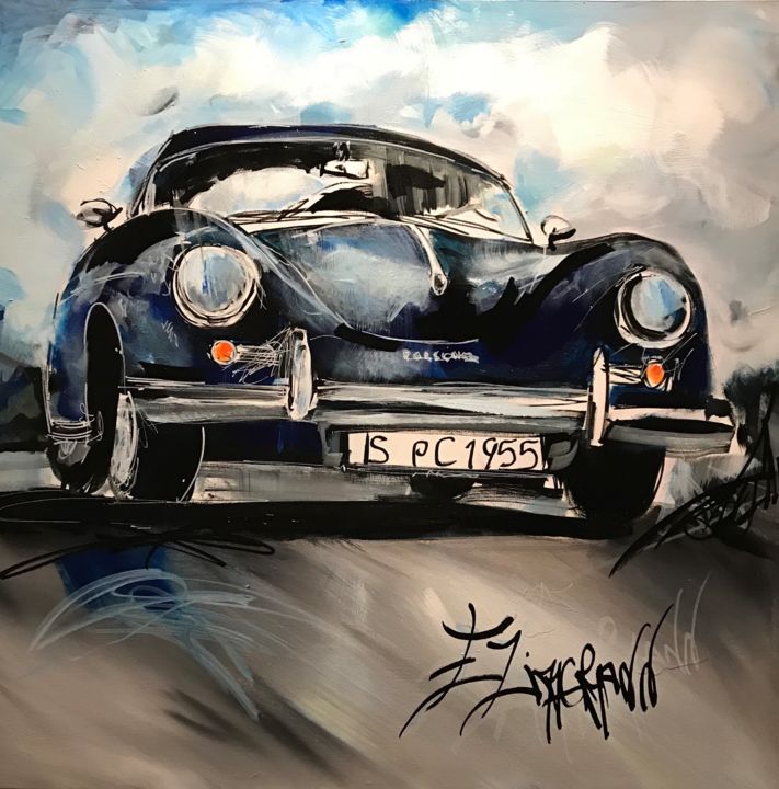 Peinture intitulée "Porsche. À la ligne" par Elise Zimmermann, Œuvre d'art originale