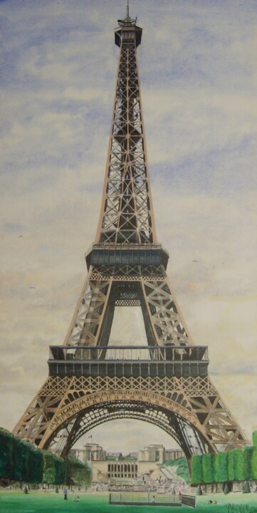 Peinture intitulée "TOUR EIFFEL" par Patrick Bigeon, Œuvre d'art originale, Acrylique
