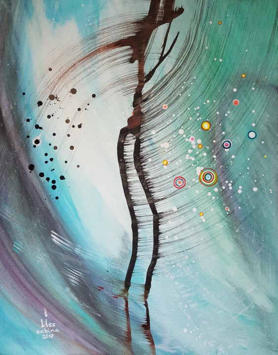 Schilderij getiteld "stroomankh" door Sabina Kiss, Origineel Kunstwerk, Acryl