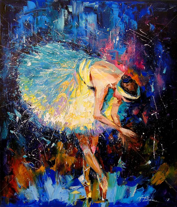 Painting titled "Ballerina" by Olha, Original Artwork, Oil