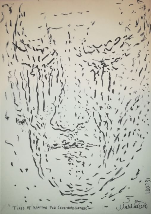 「tired-of-waiting-fo…」というタイトルの描画 Pertti Matikainenによって, オリジナルのアートワーク, マーカー
