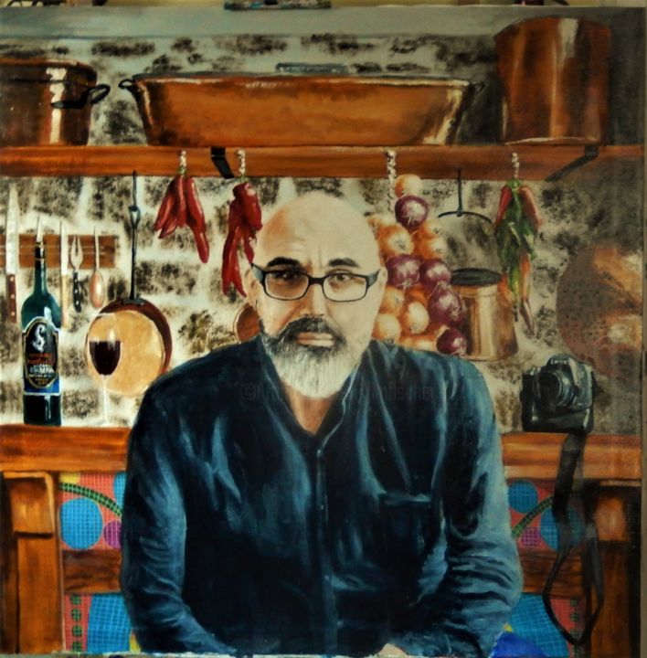 Painting titled "Andrew" by Jim Fischer, Original Artwork, Oil
