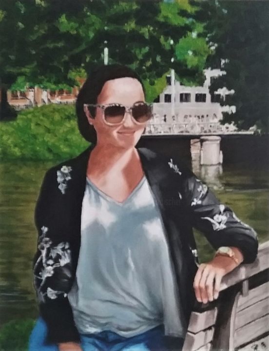 Painting titled "Jeannie" by Jim Fischer, Original Artwork, Oil