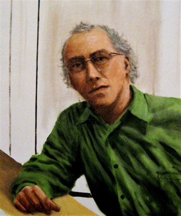 Painting titled "Self-portrait, age…" by Jim Fischer, Original Artwork, Oil