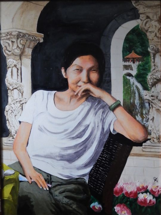 Painting titled "Jean" by Jim Fischer, Original Artwork, Oil