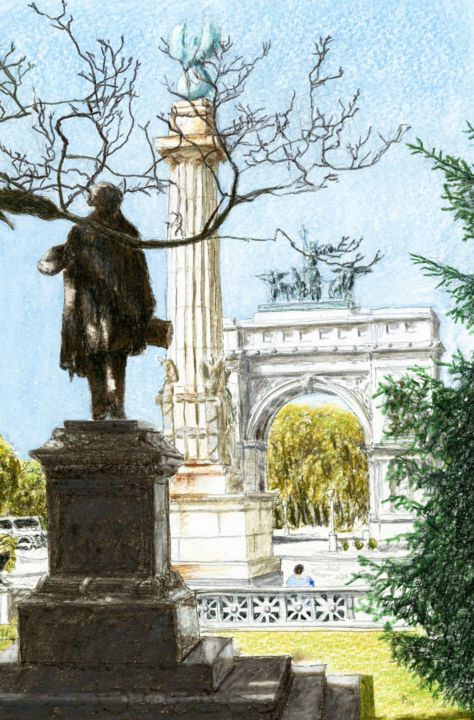 Painting titled "Grand Army Plaza, B…" by Jim Fischer, Original Artwork