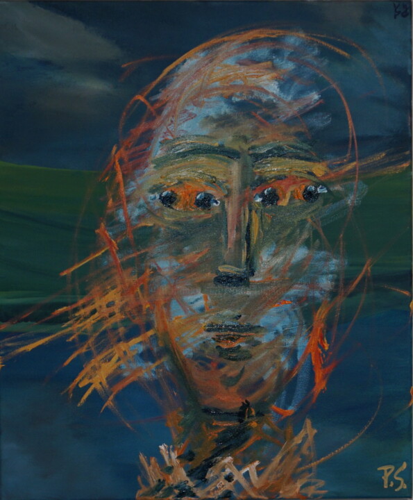 Painting titled "Double Moral" by Peter Stutz, Original Artwork, Oil