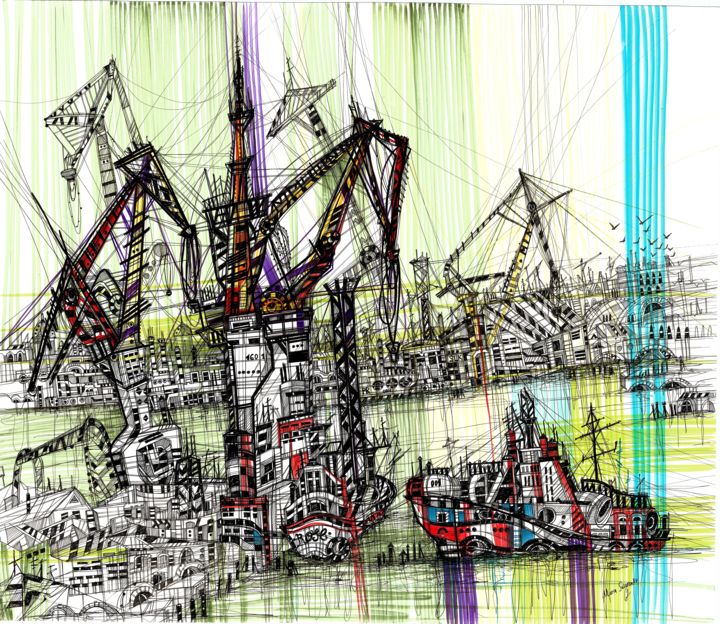 Admirality Shipyard 绘画, 19.7x23.6 in