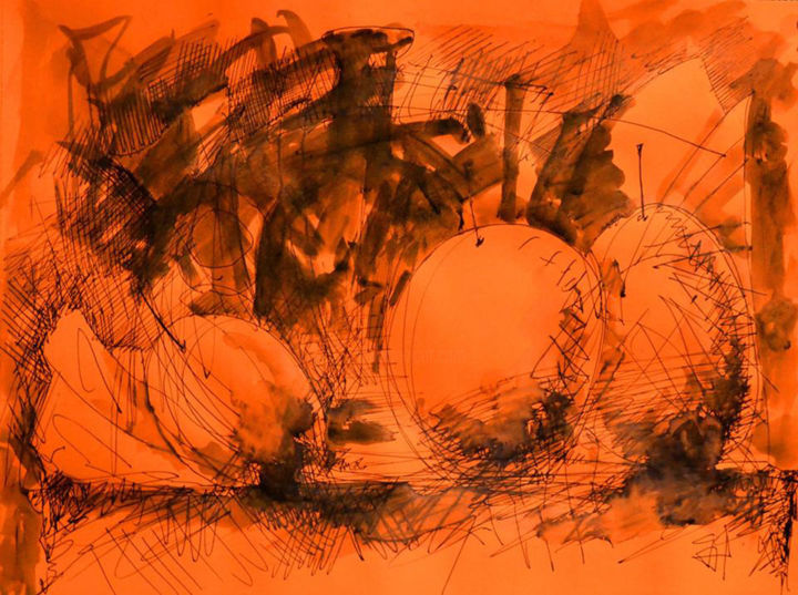 Tekening getiteld "Натюрморт.Из серии…" door Bidzina Kavtaradze, Origineel Kunstwerk, Inkt