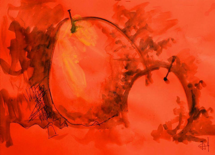 Tekening getiteld "Натюрморт.Из серии…" door Bidzina Kavtaradze, Origineel Kunstwerk, Inkt