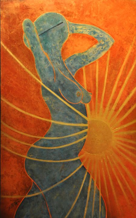 La femme au soleil 绘画, 45.7x28.7 in