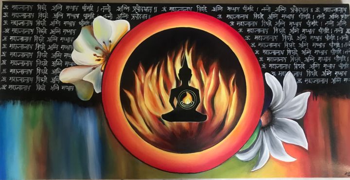 Painting titled "Elements of nature:…" by Anjana Kothari, Original Artwork, Acrylic