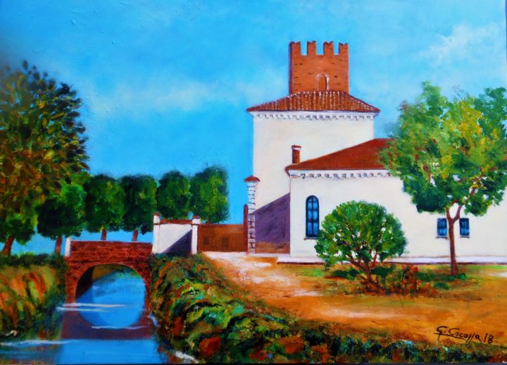 Painting titled "castello-di-arqua-p…" by Geremia Cocozza, Original Artwork