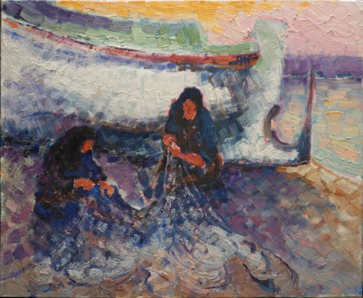 Les ravaudeuses 绘画, 19.7x24 in