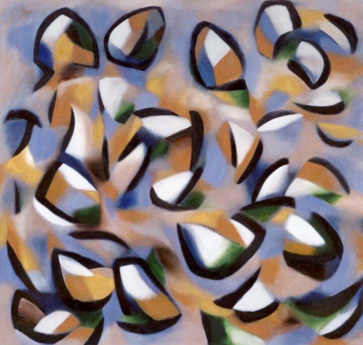 Painting titled "Byzantium" by Gregg Simpson, Original Artwork, Oil Mounted on Wood Stretcher frame