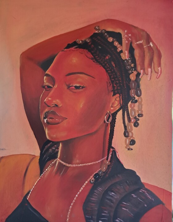 Painting titled "Tems" by Davis Paz, Original Artwork, Acrylic Mounted on Wood Panel