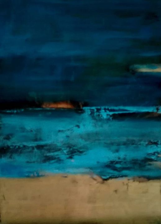 Painting titled "yoru.jpg" by Lola Castillejo Ribera, Original Artwork, Oil