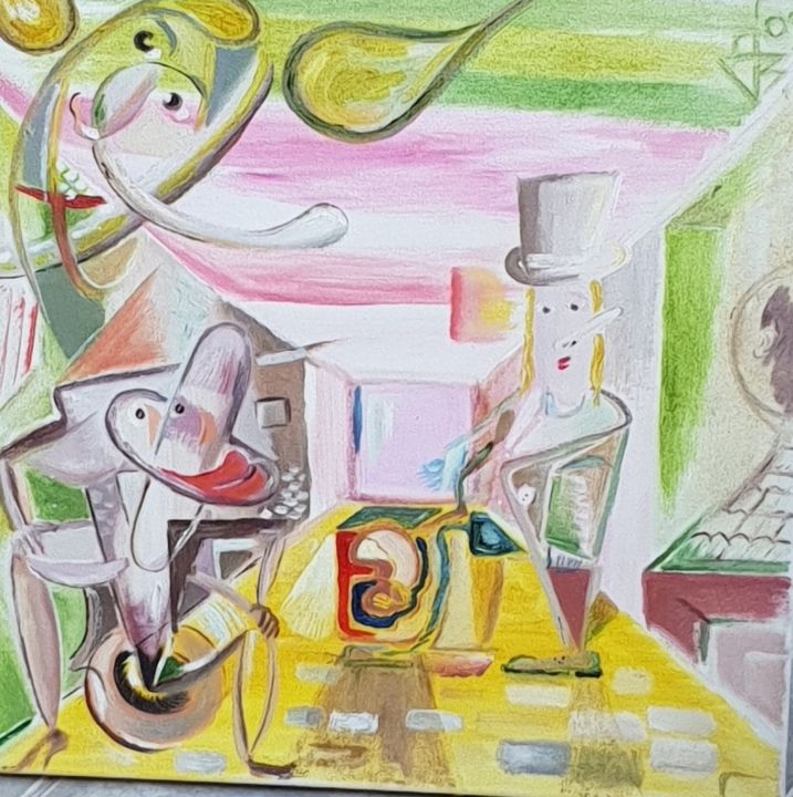 Painting titled "Conception Embrion" by Borislav Jovanovic, Original Artwork, Acrylic