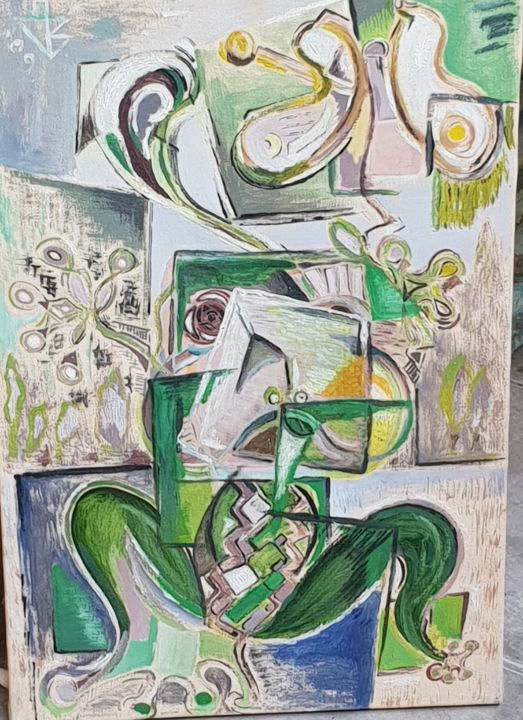 Painting titled "Frog" by Borislav Jovanovic, Original Artwork, Acrylic