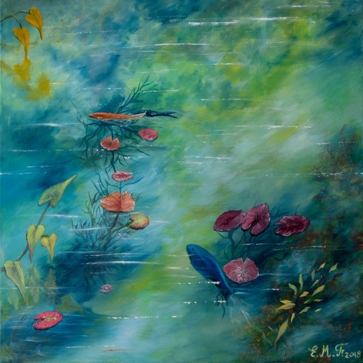 Peinture intitulée "NEMICHI" par Emmanuelle Menny Fleuridas, Œuvre d'art originale, Huile Monté sur Châssis en bois
