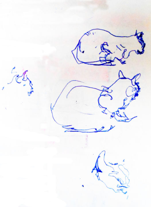 "Etude de chats" başlıklı Tablo Lorenz tarafından, Orijinal sanat, Diğer
