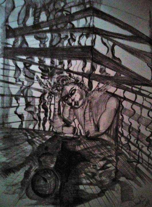 Zeichnungen mit dem Titel "There's no sugar in…" von Benny Smet, Original-Kunstwerk, Bleistift