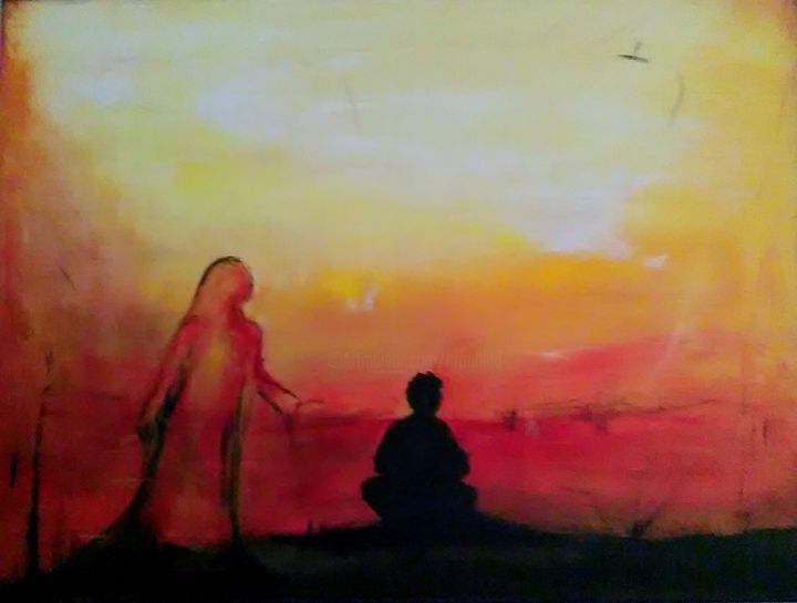 Painting titled "Behind every man..." by Maja Kronblad, Original Artwork