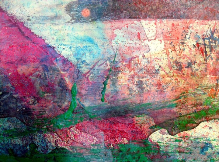 Painting titled "abstract" by Ron Atkin, Original Artwork, Acrylic
