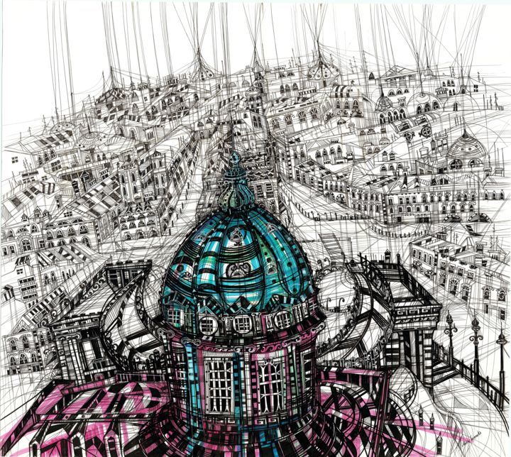 Kazansky Cathedral 绘画, 28.4x31.5 in