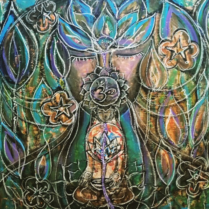 Painting titled "Flame In: Mindfulne…" by Imuni, Original Artwork, Acrylic