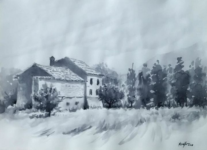 Drawing titled "SEMONZO 5 - DRAWING…" by Miguel Esquivel Kuello, Original Artwork, Ink
