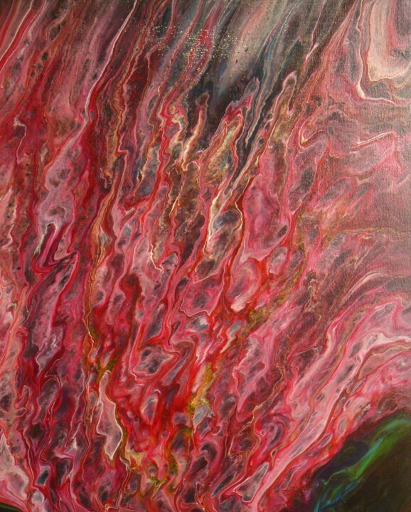 Pintura titulada "Paroi volcanique" por Pich, Obra de arte original, Acrílico Montado en Bastidor de camilla de madera
