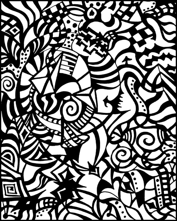 Digital Arts titled "Wisdom Bits" by China Alicia Rivera, Original Artwork, Digital Painting