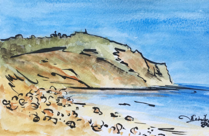 绘画 标题为“Jurassic Coast, Dor…” 由Deirdre Nicholls, 原创艺术品, 水彩
