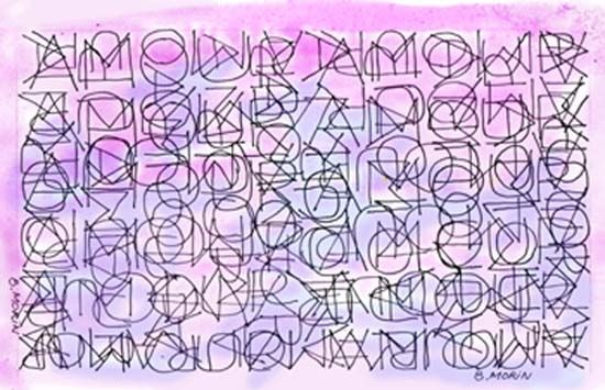 Drawing titled "Amour" by Bernard Morin, Original Artwork, Other