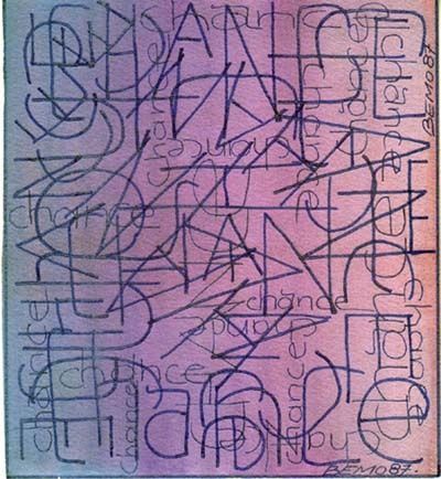 Drawing titled "Chance" by Bernard Morin, Original Artwork