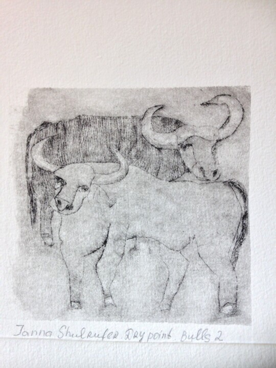 bulls2 Printmaking, 4.5x3.9 in