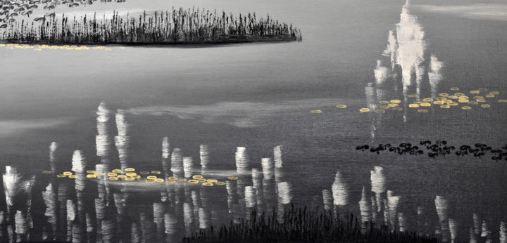 Painting titled "Reflection & illusi…" by Faye Zxz, Original Artwork, Oil