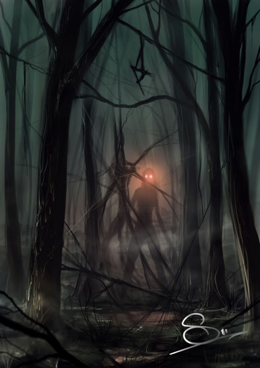 数字艺术 标题为“creepy-forest.jpg” 由Michał Surma, 原创艺术品