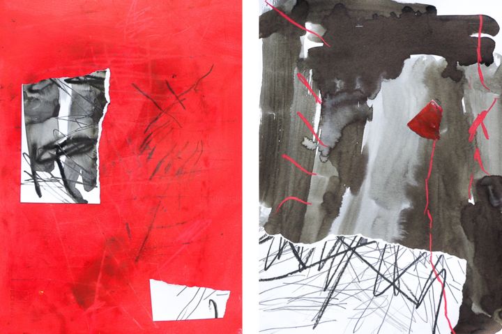 Painting titled "dittico" by Giulio Benatti, Original Artwork, Watercolor