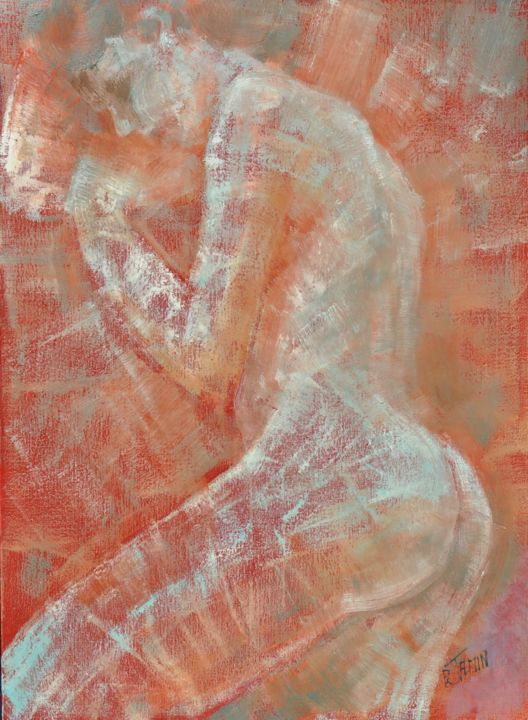 Femme endormie IX , " l'éclat " 绘画, 39.4x28.7 in