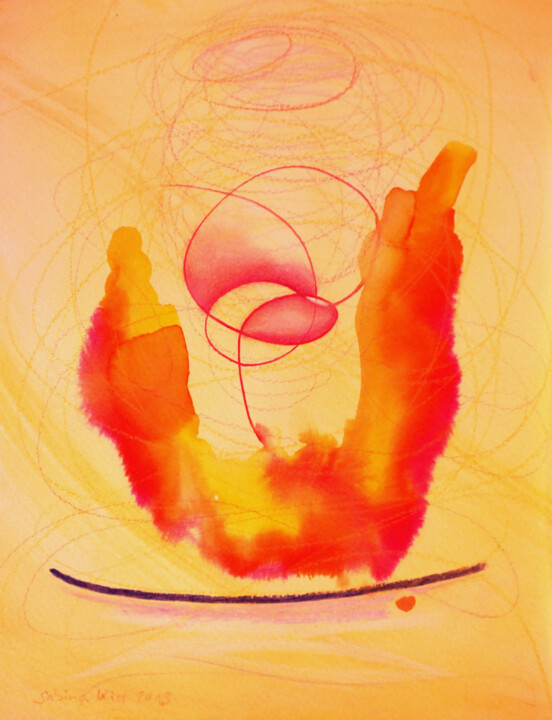 Schilderij getiteld "angel (1)" door Sabina Kiss, Origineel Kunstwerk, Acryl