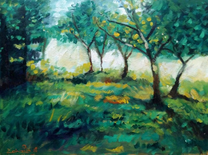Painting titled "Pakistani Landscape…" by Ahmed Zohaib, Original Artwork, Acrylic