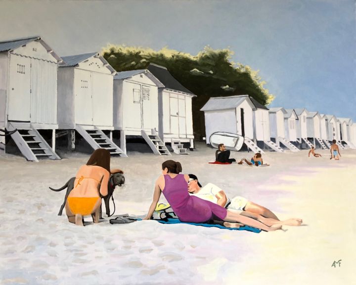 Peinture intitulée "Plage des Dames" par Arnaud Feuga, Œuvre d'art originale, Huile