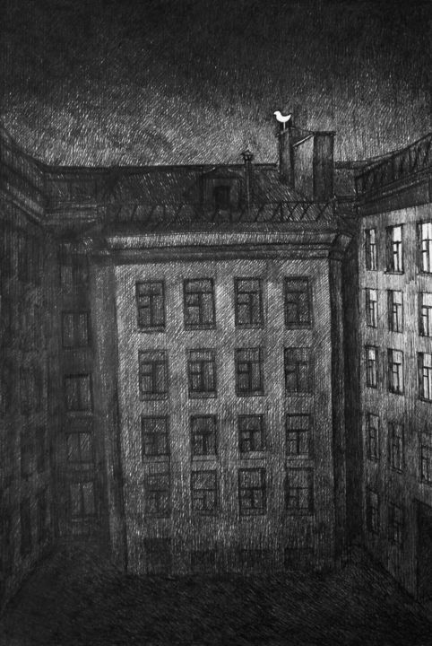 Drawing titled "Ты же знаешь про пт…" by Victoria Khabarova, Original Artwork, Ink